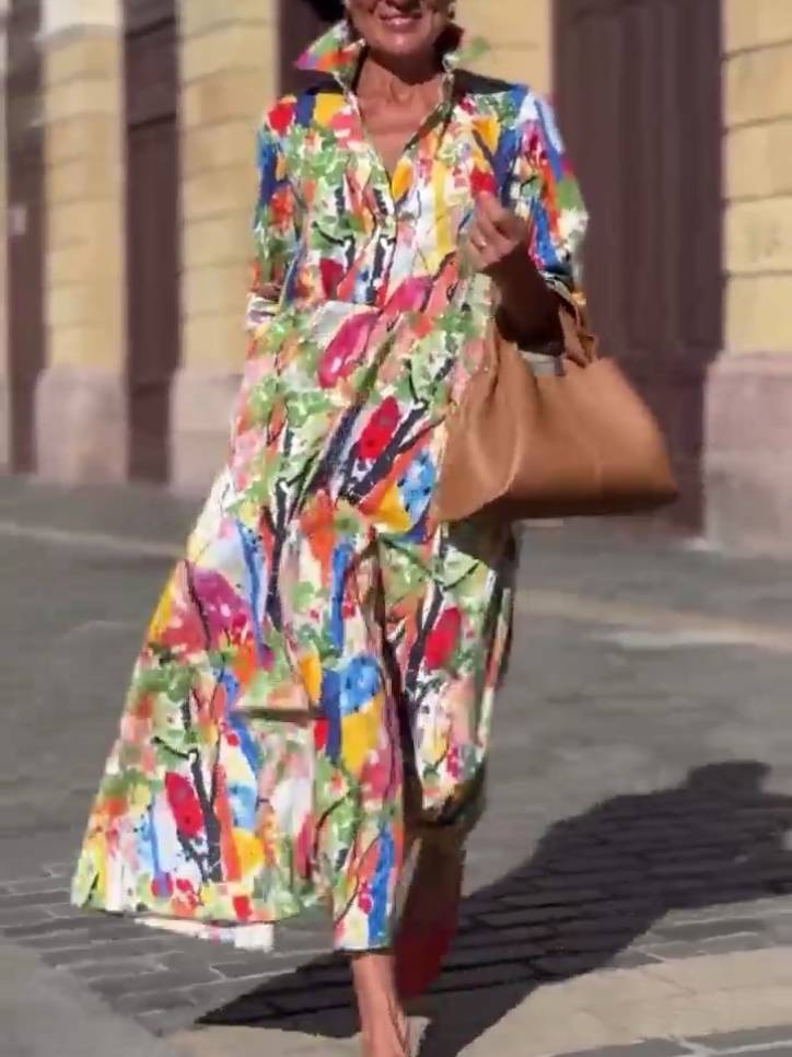 Unique Print Shirt Dress