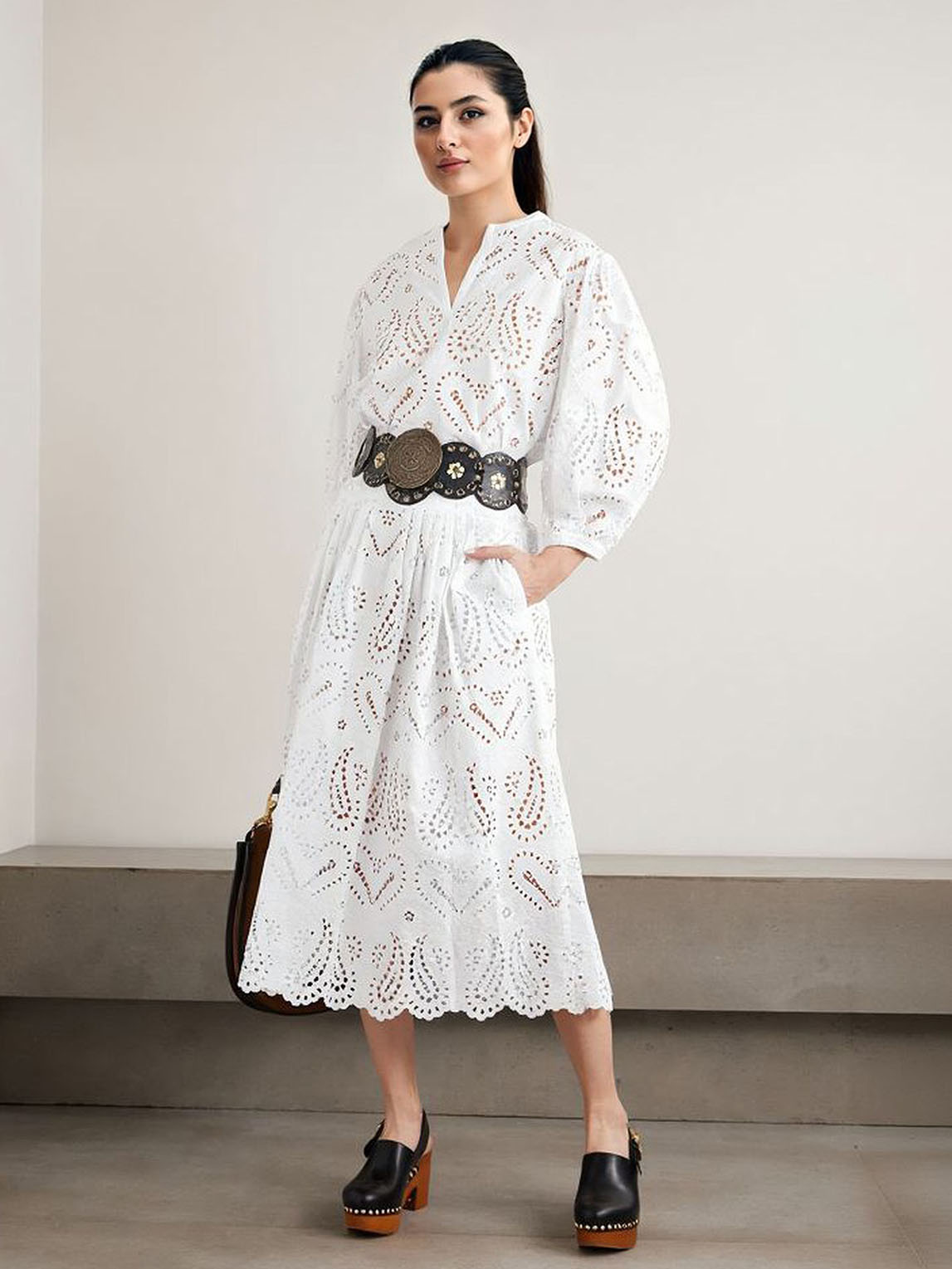 Elegant Cutout Embroidered Lace Shirt