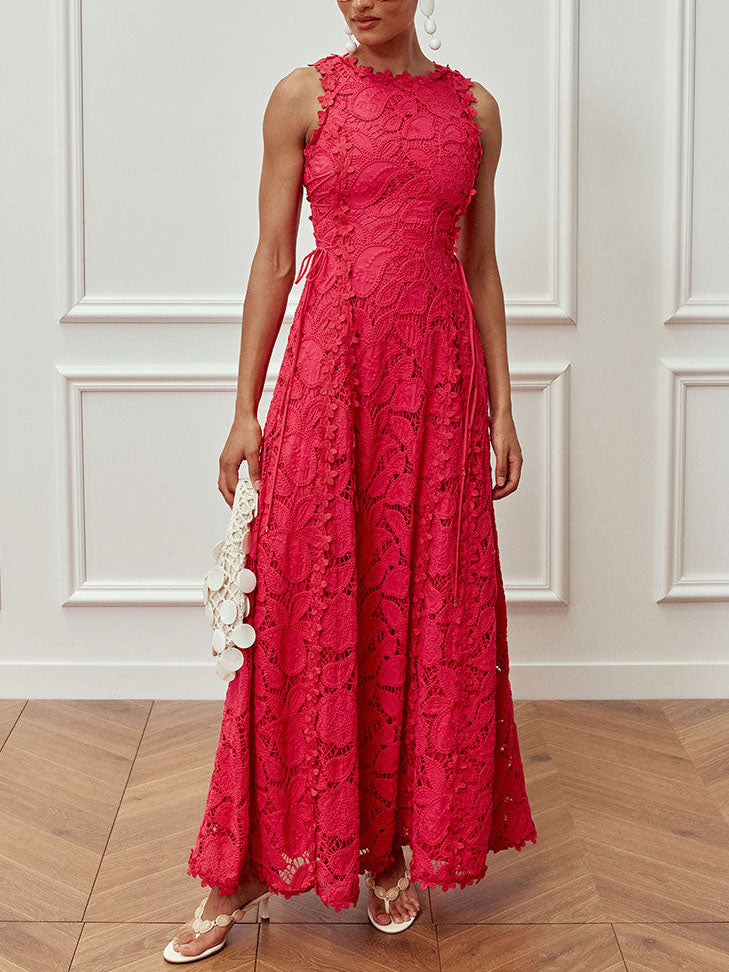 Elegantes Maxikleid aus Spitze mit Tunnelzug in der Taille