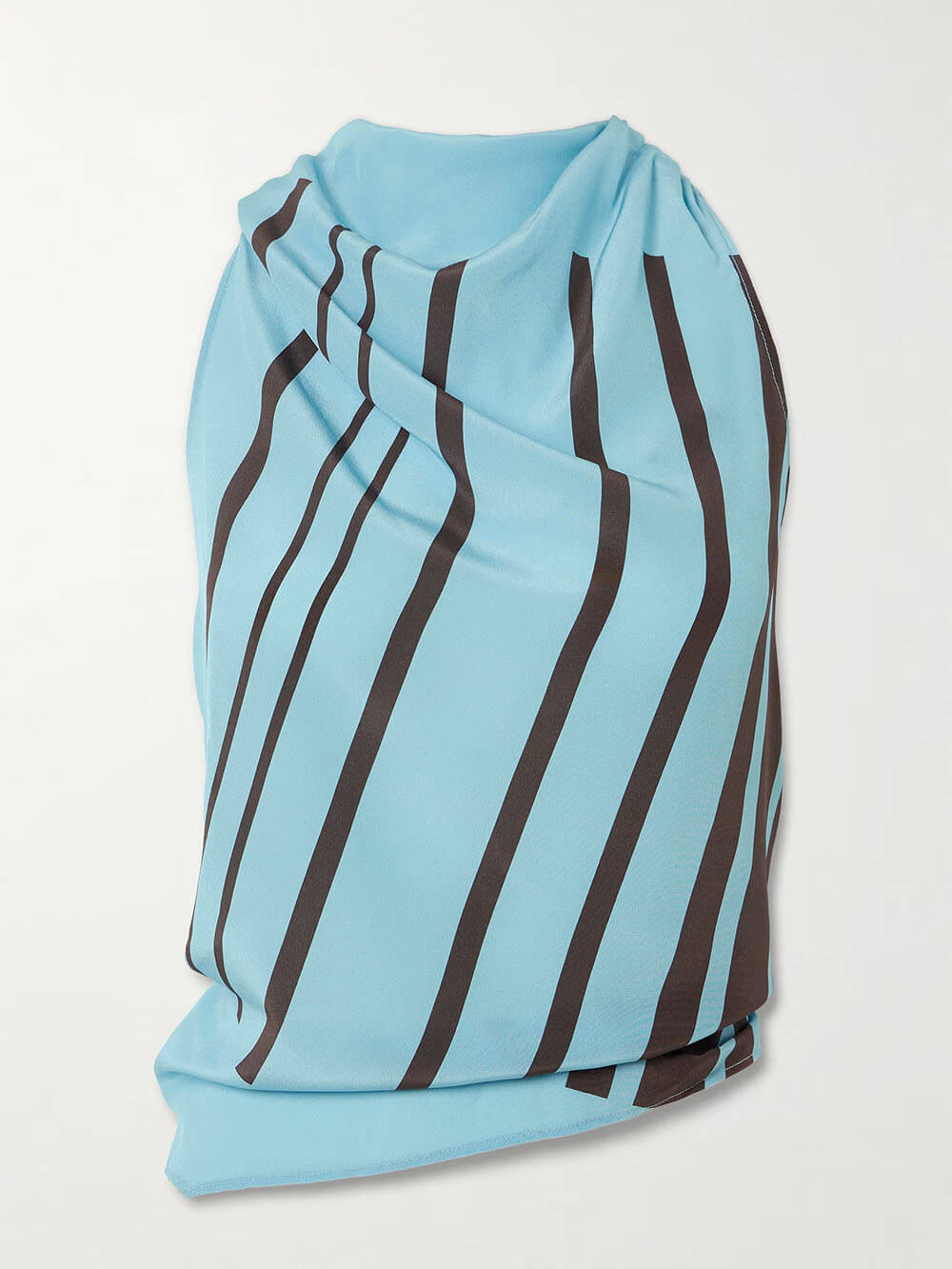 Ensemble tendance avec haut débardeur dos nu à rayures et mini-jupe portefeuille