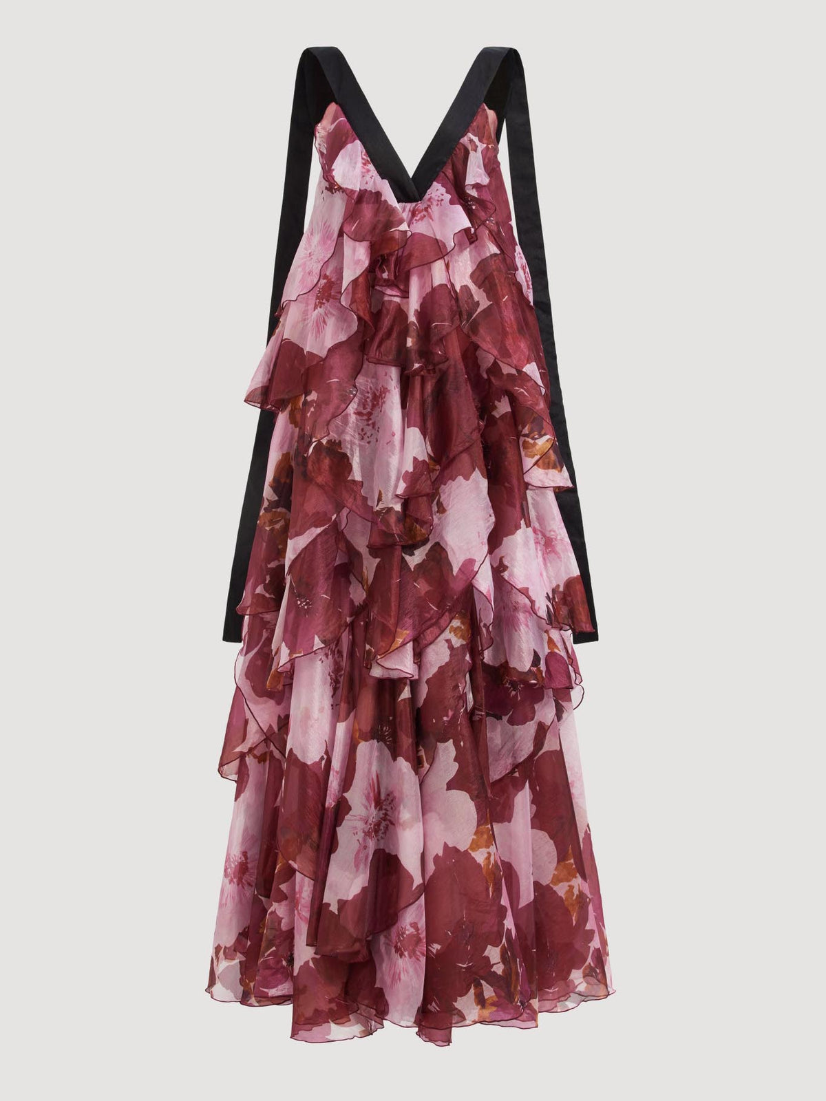 Exquisites Maxikleid mit Lagenlook, Blumenprint und Rüschen