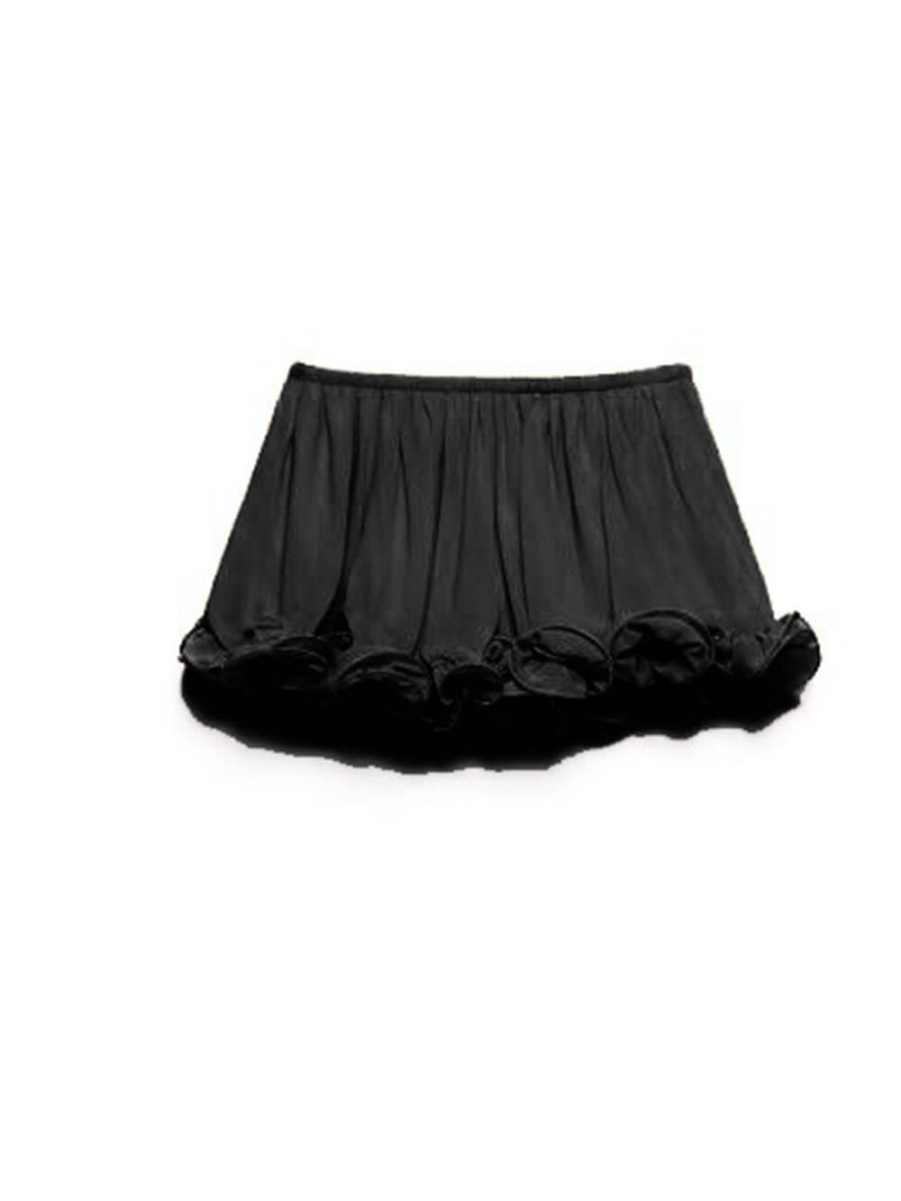 Ensemble raffiné composé d’un haut asymétrique dos nu en mousseline à volants et d’un short décontracté à taille élastique