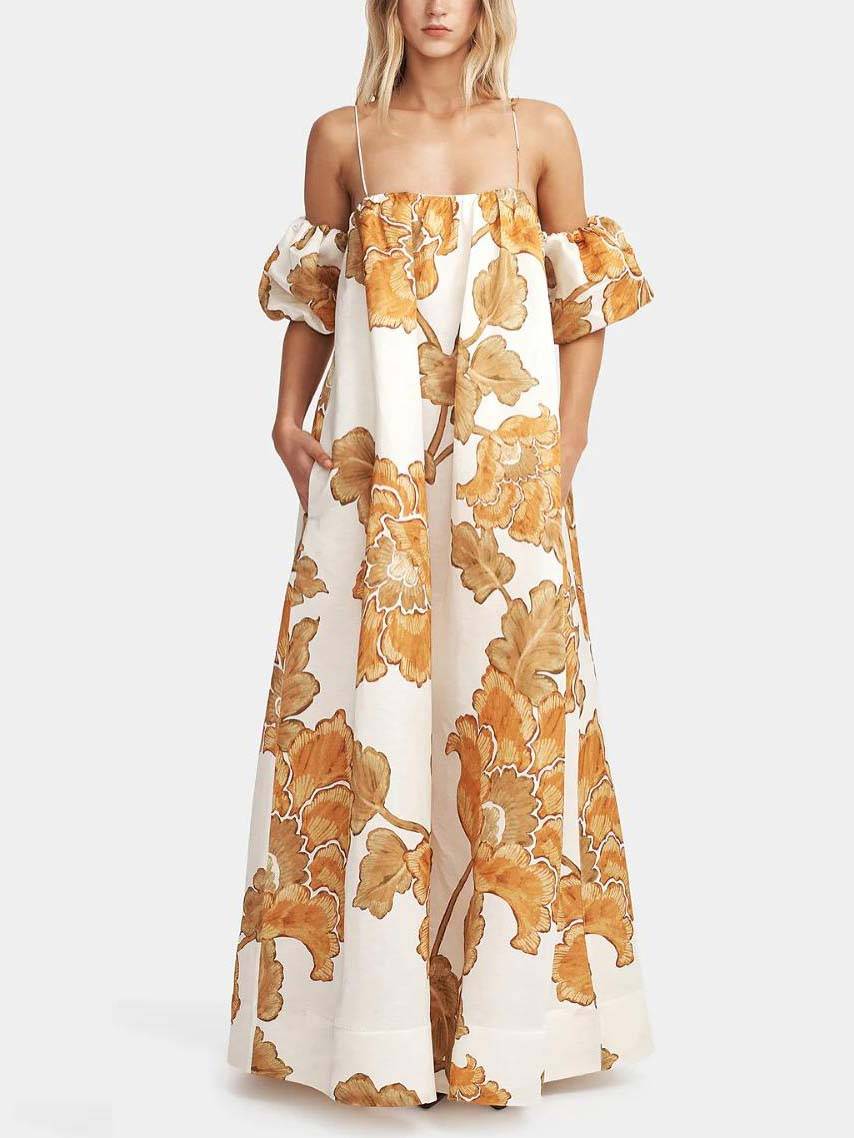 Vestido de alças com estampado floral