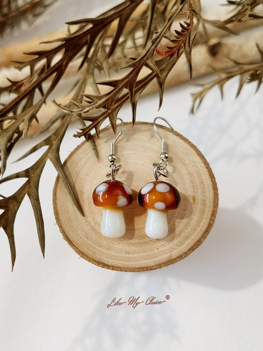 Boho Earrings - Cute Mushroom