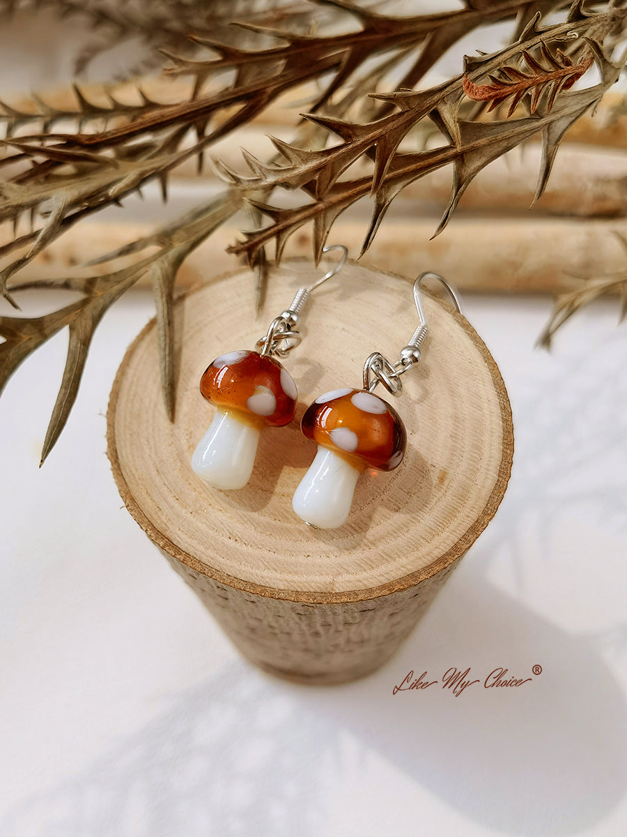 Boho Earrings - Cute Mushroom