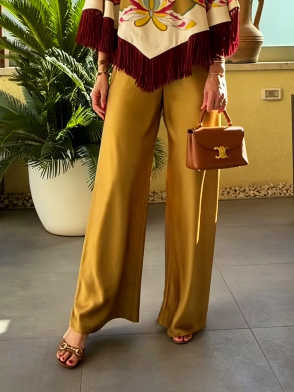 Fine Print Short Top & Skirt Casual Two-Piece Set