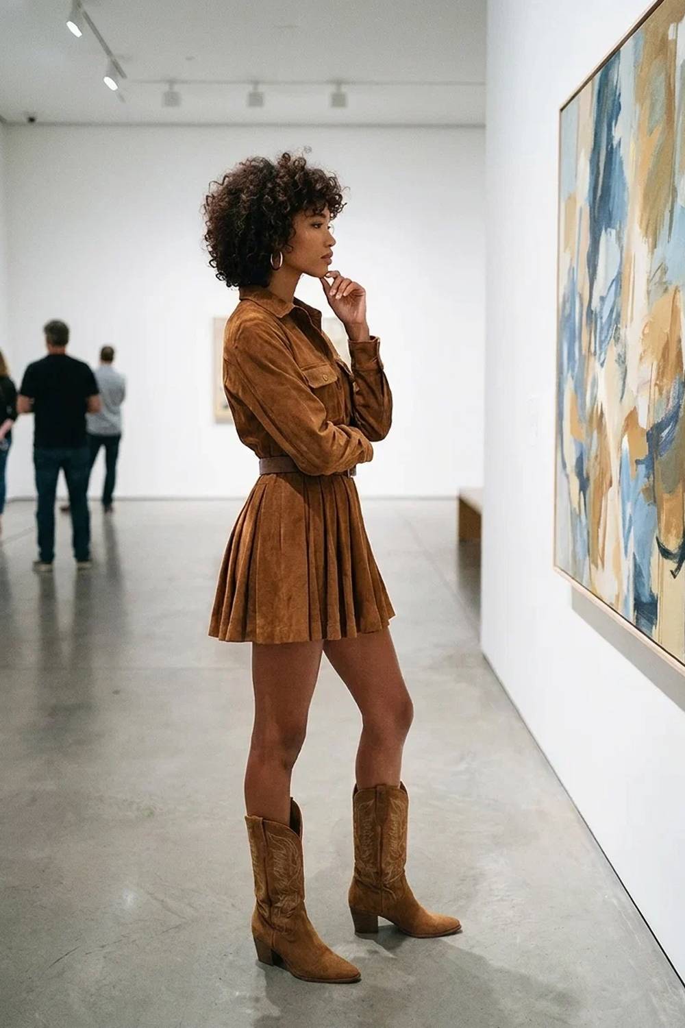 Vestido camisero corto de estilo vaquero