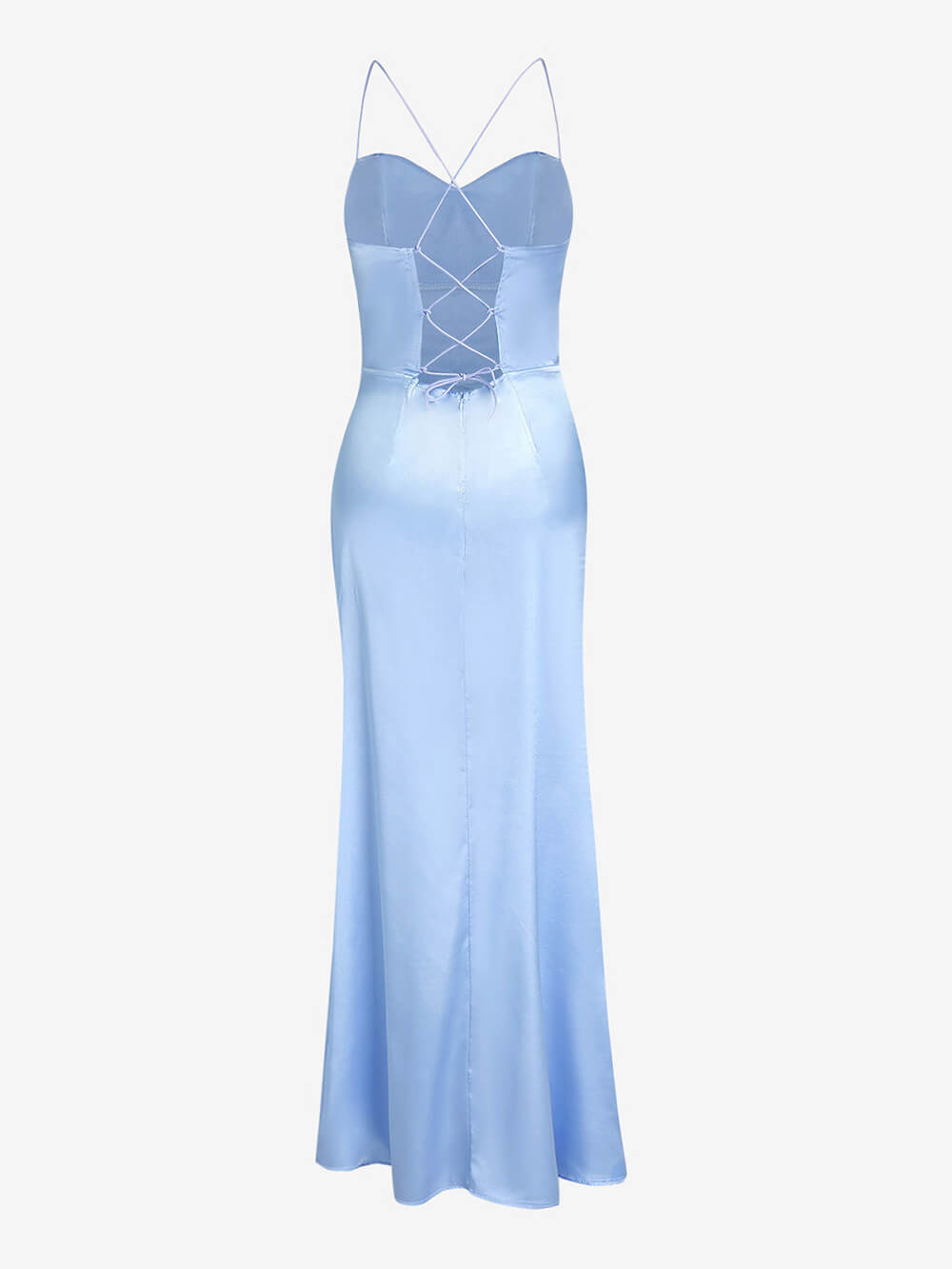 Vestido largo plisado de satén, elegante y entallado