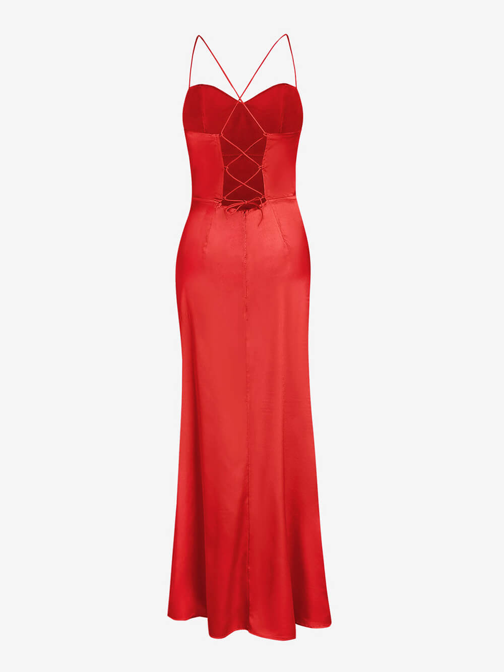 Vestido largo plisado de satén, elegante y entallado