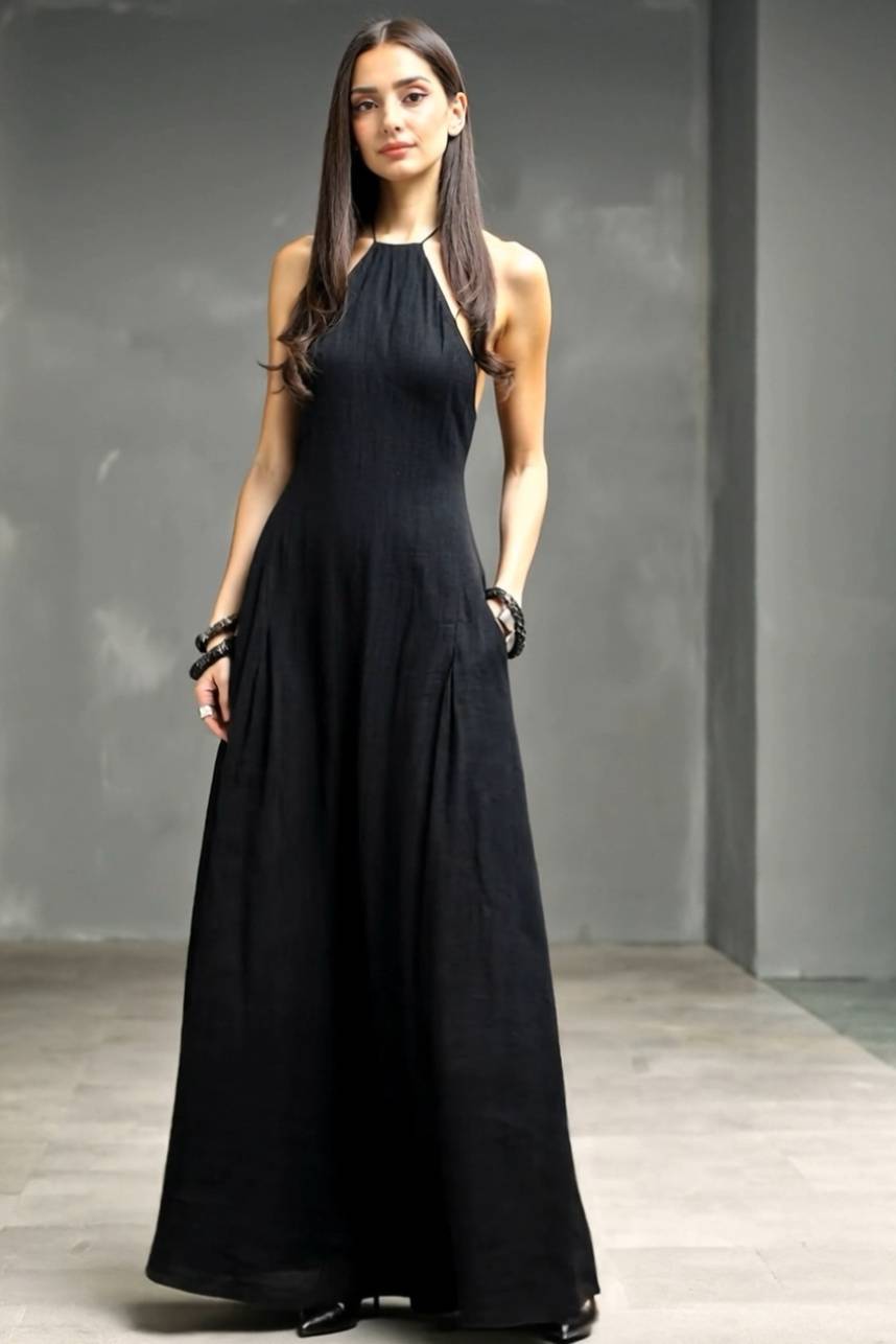 Maxikleid im Urlaubsstil mit Neckholder