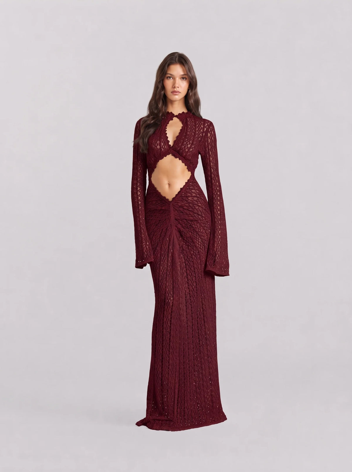 Sheer lace asymmetrical beach vacation dress
