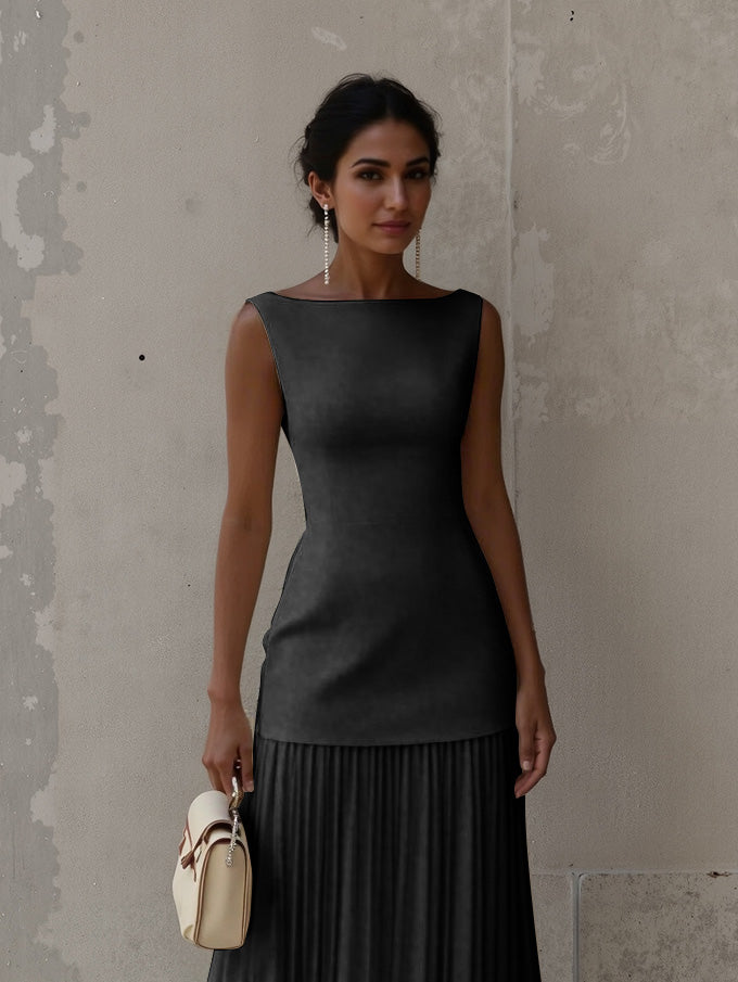 Exquisite Boat Neckline Maxi Top