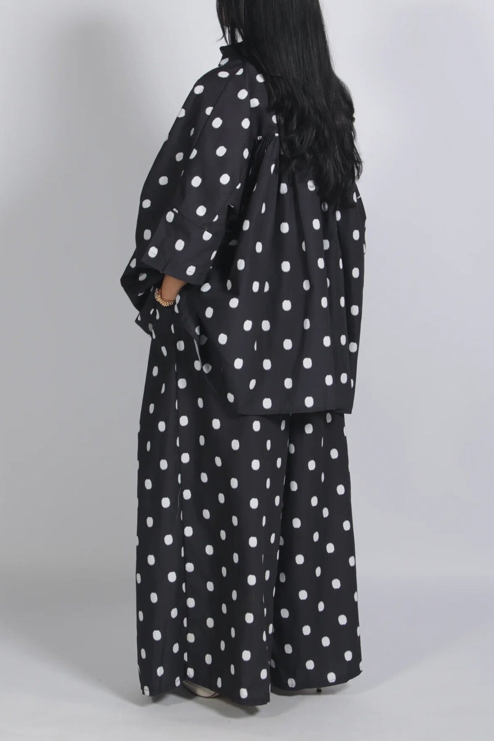 Polka Dot Loose Shirt Wide-leg Pants Two-piece Set