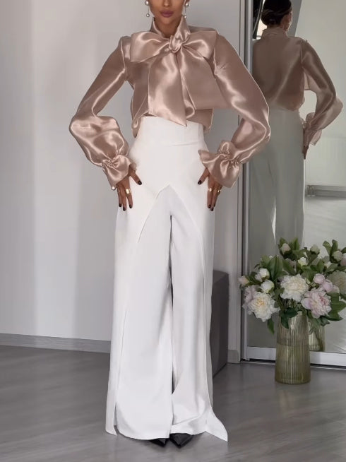 Elegant High-Waisted Wide-Leg Pants