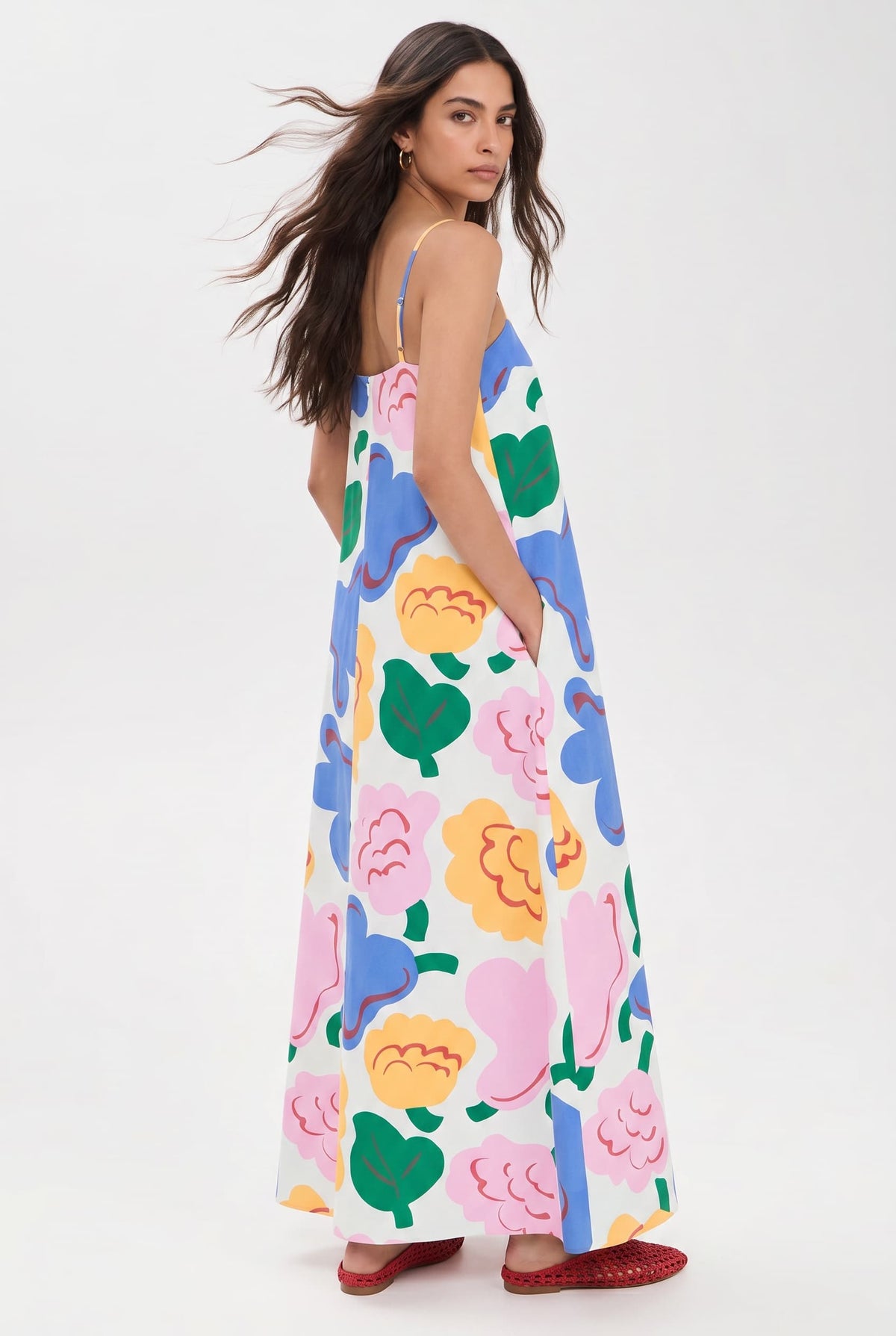 Bedrucktes A-Linien-Maxikleid