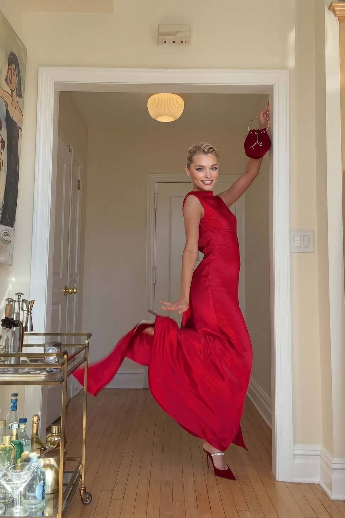 Maxikleid mit offenem Rücken und Schnürung