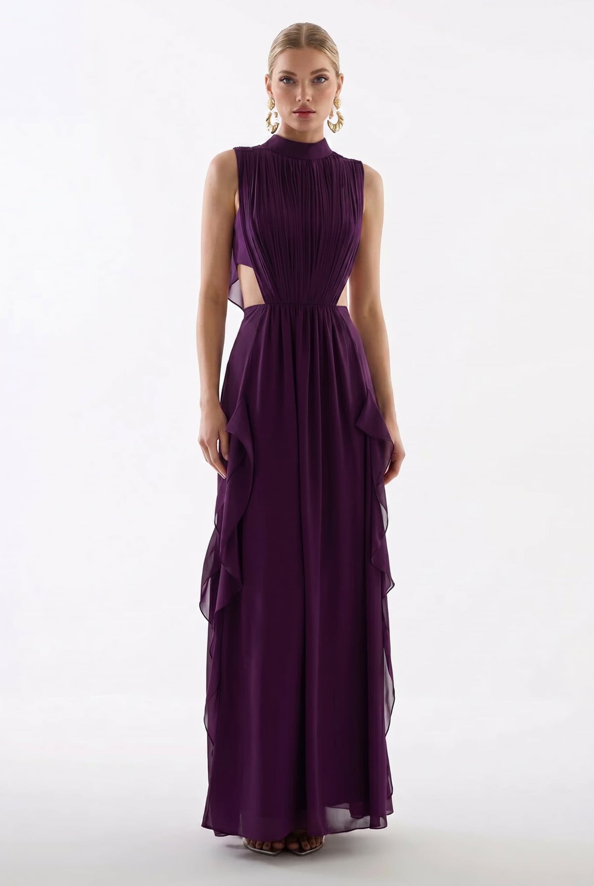 Maxikleid mit Cut-out-Design