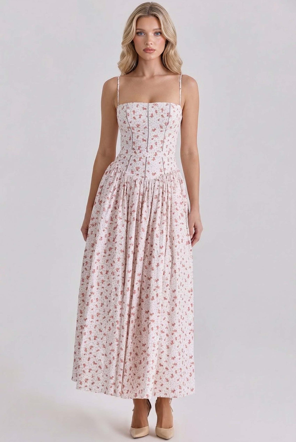Sling Slim-Fit Floral MidI Dress