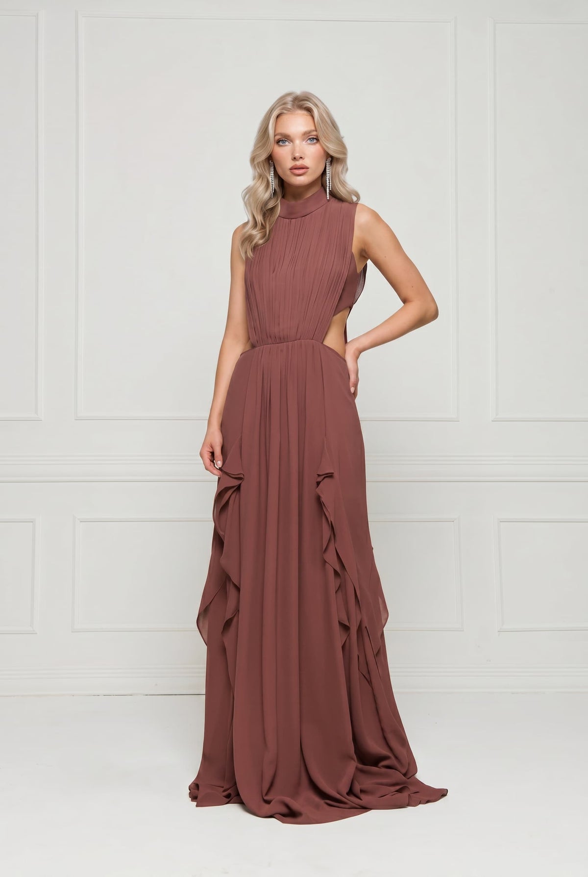 Maxikleid mit Cut-out-Design