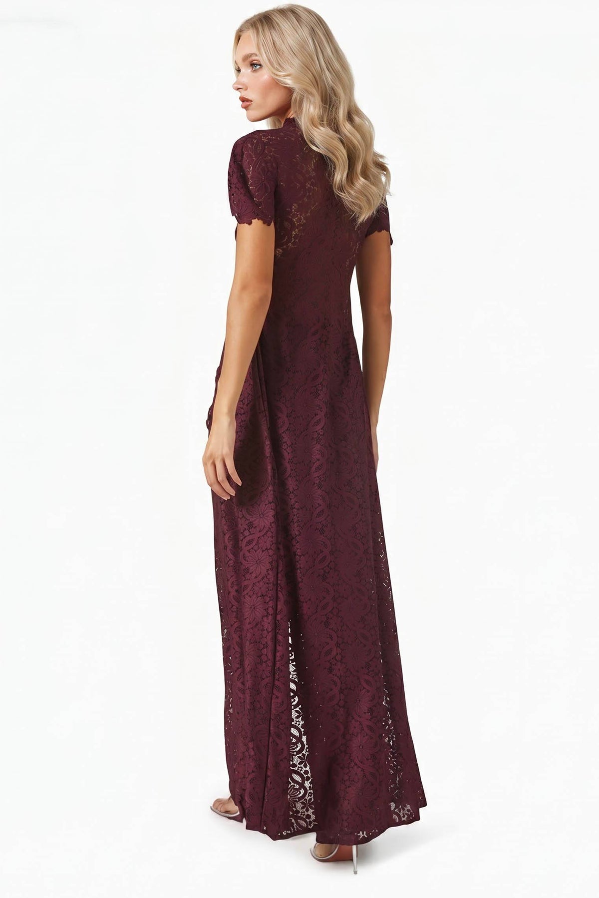 Lace Long-sleeved Top And Wide-leg Pants Set