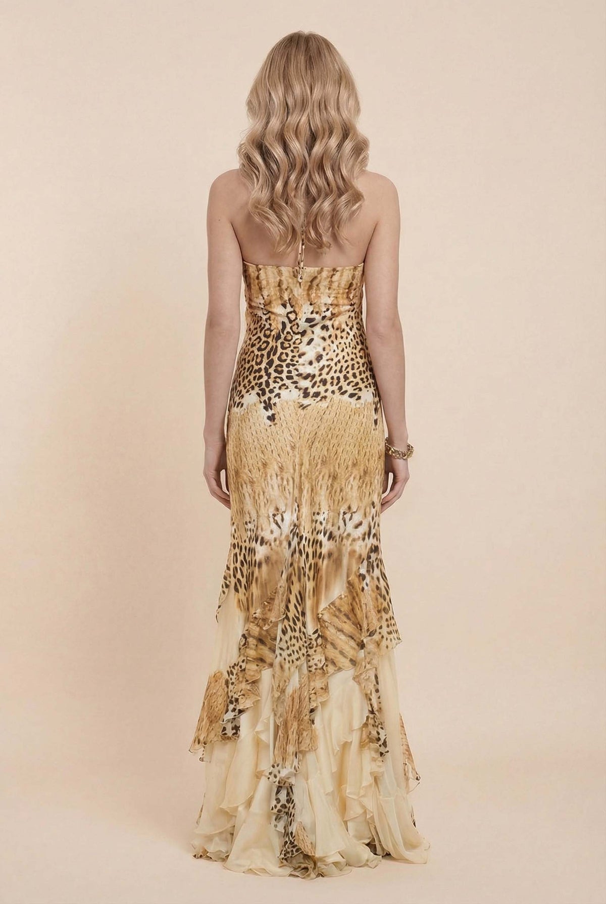 Leopard-printed Sling Maxi Dress