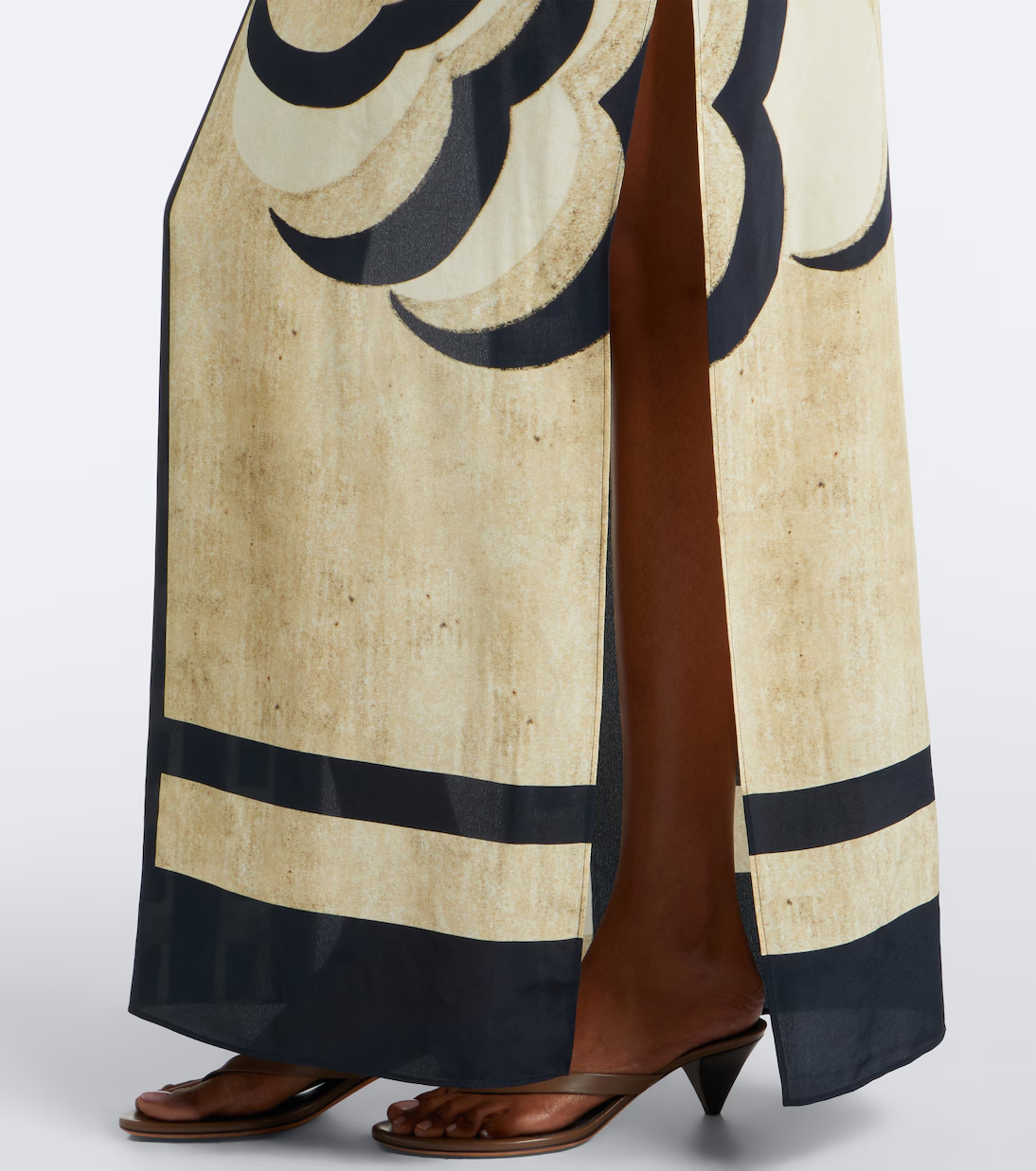Cowl Neck Sleeveless Printed Maxi Dress