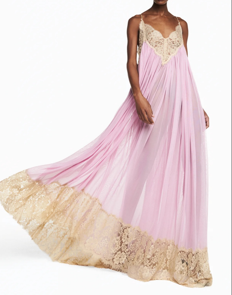 Lavender Lace Spaghetti Strap Maxi Dress / Dreamy Resort Evening Gown
