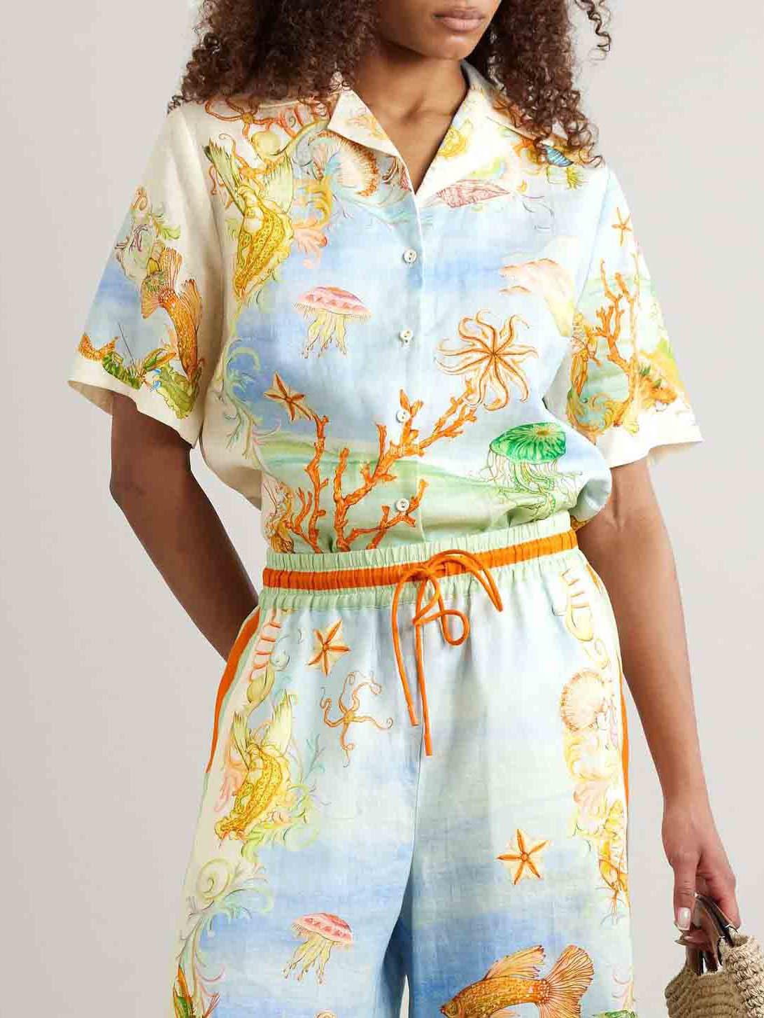 Camisa com estampado único de corais oceânicos fantásticos