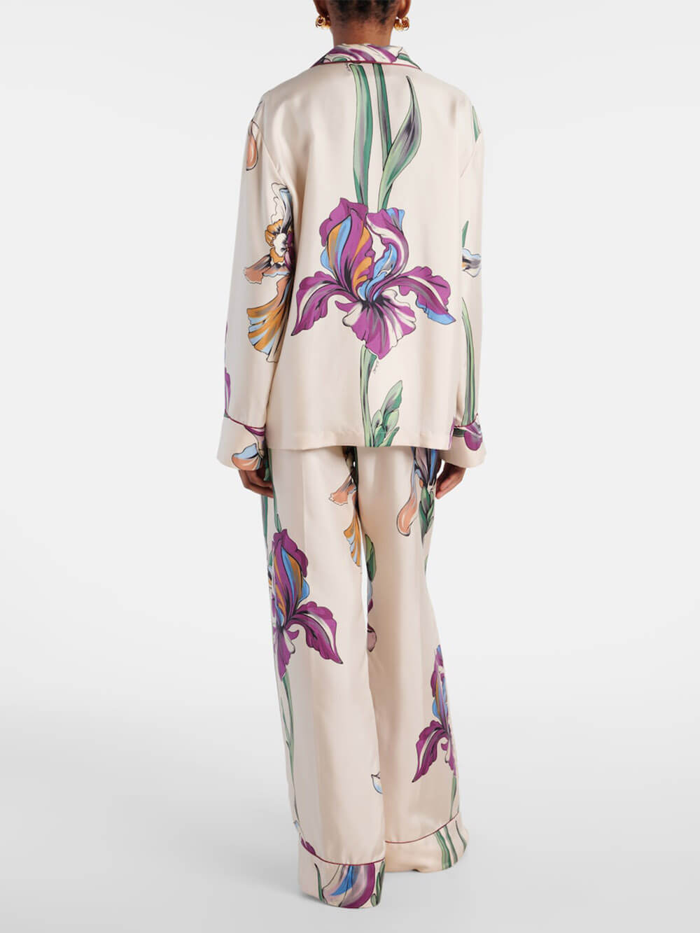 Chemise ample oversize décontractée à revers, imprimé floral unique et fermeture boutonnée