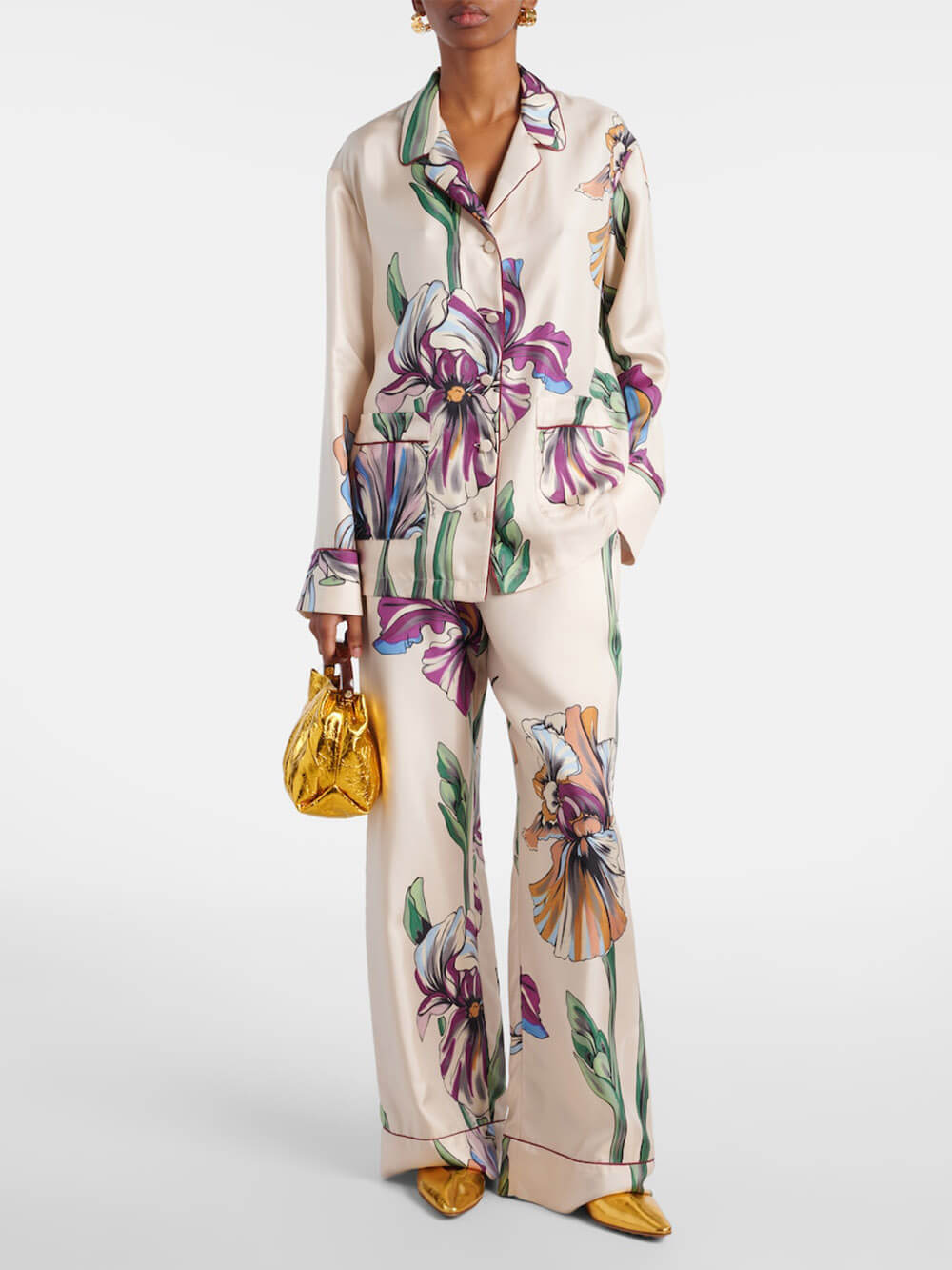 Casual Time Unique Floral Print Lapel Loose Button-Down Oversized Shirt