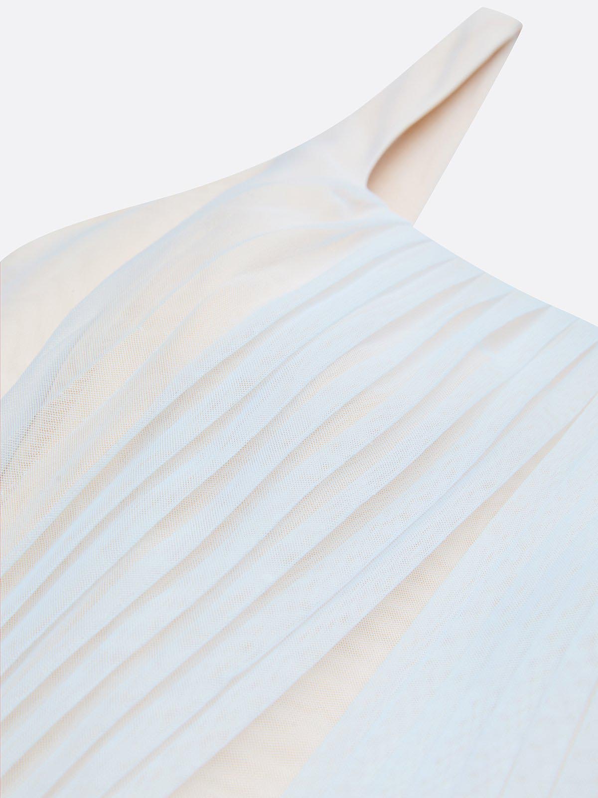 Vestido midi elegante plisado con tirantes finos y estampado degradado