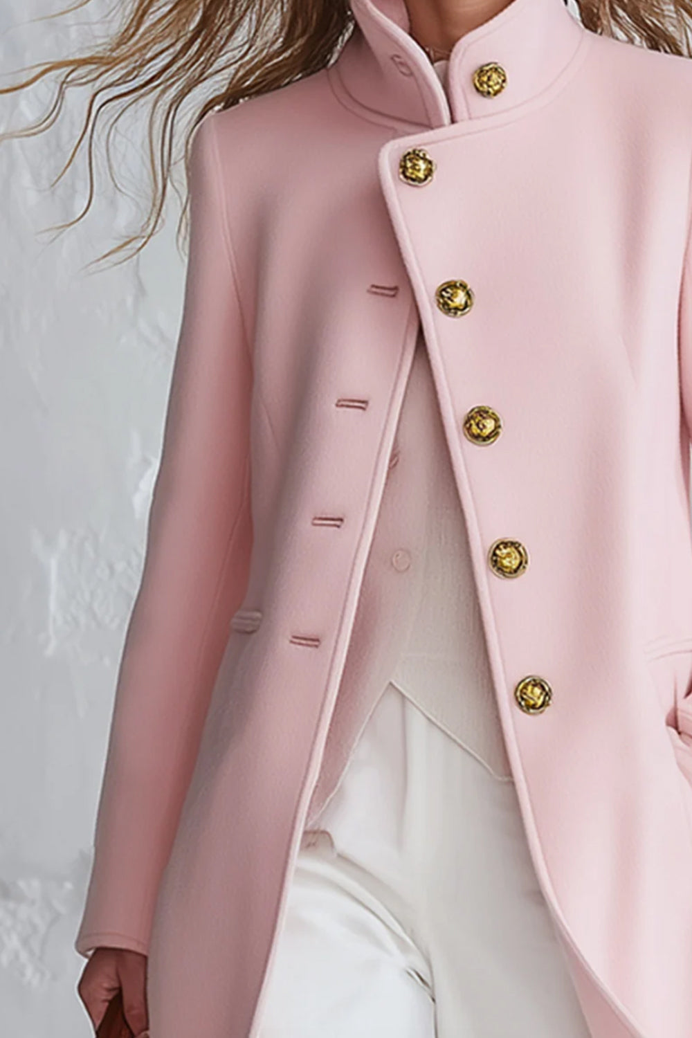 Stand Collar Single Breasted Coat