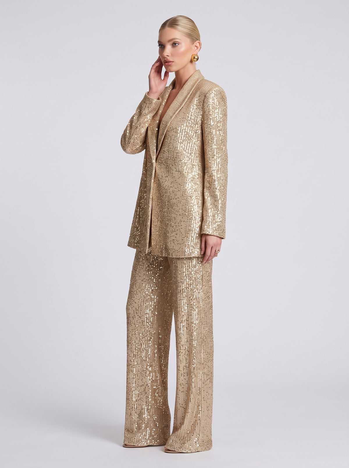 LikeMyChoice Fashionable Casual Sequined Blazer Set