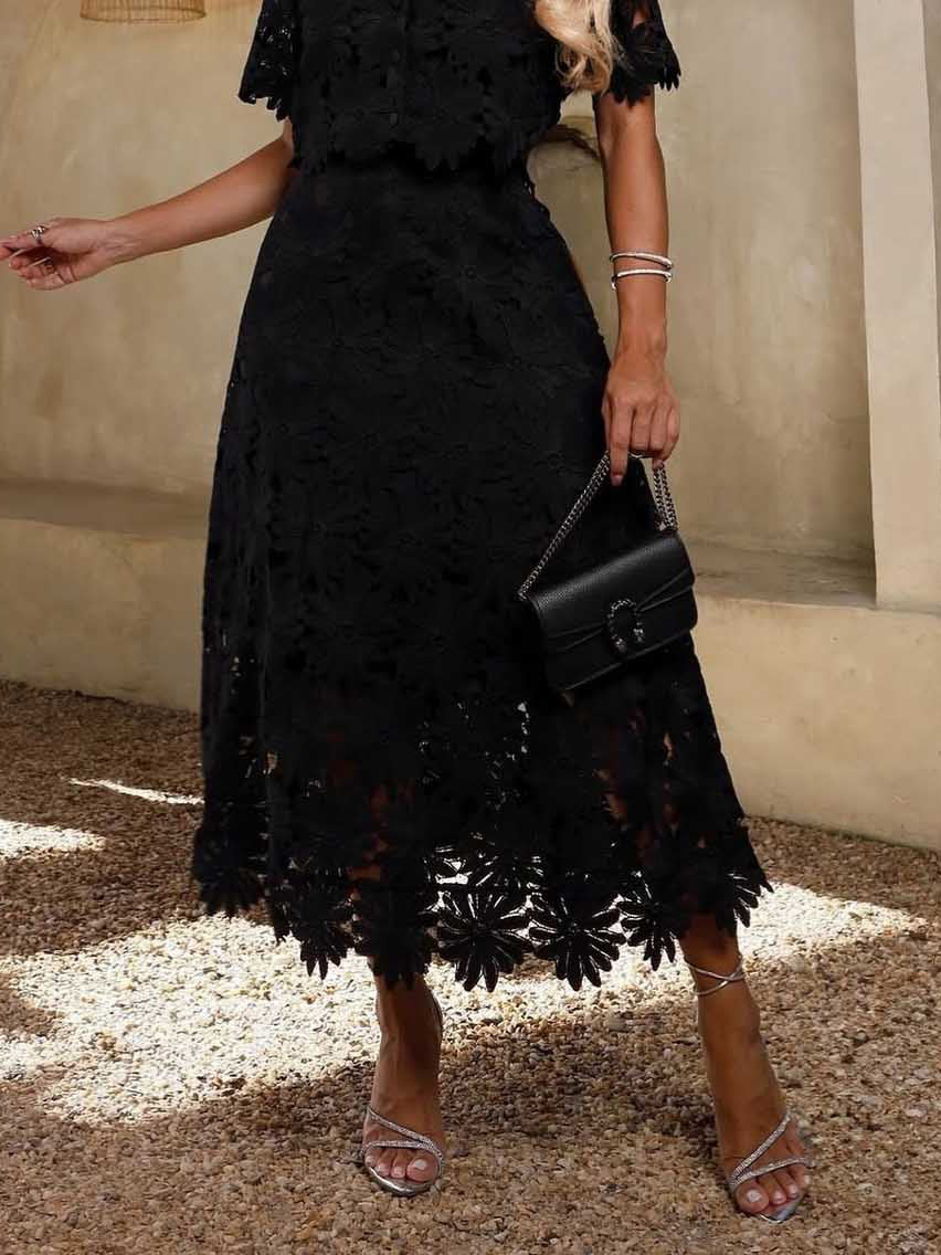 Falda midi elegante de encaje