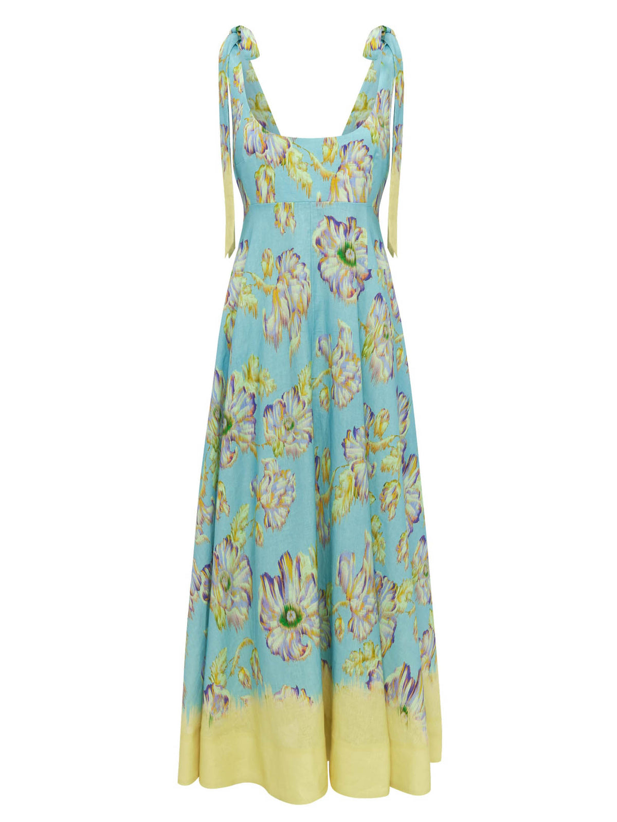 Elegantes Maxikleid mit Blumenprint und Schulterbändern