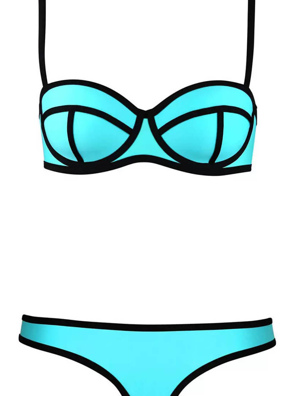 Completo bikini LikeMyChoice con profili a contrasto geometrici