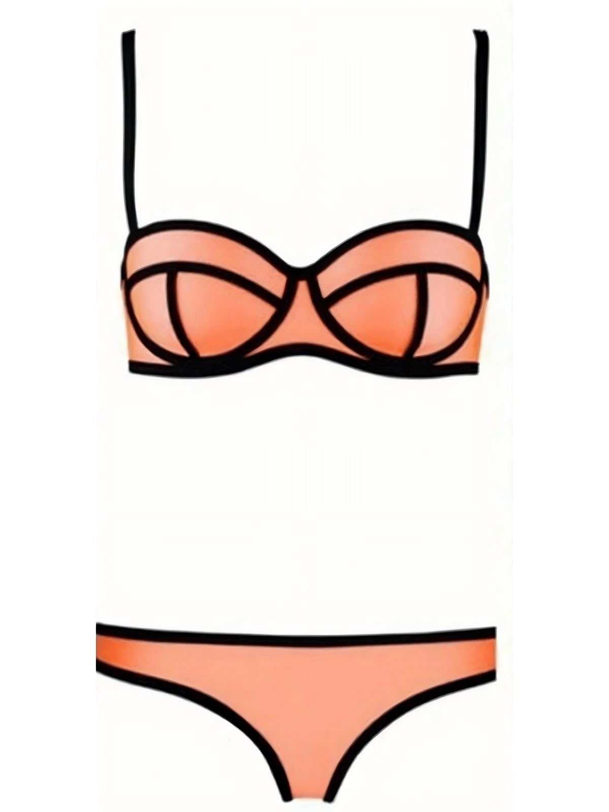 Completo bikini LikeMyChoice con profili a contrasto geometrici
