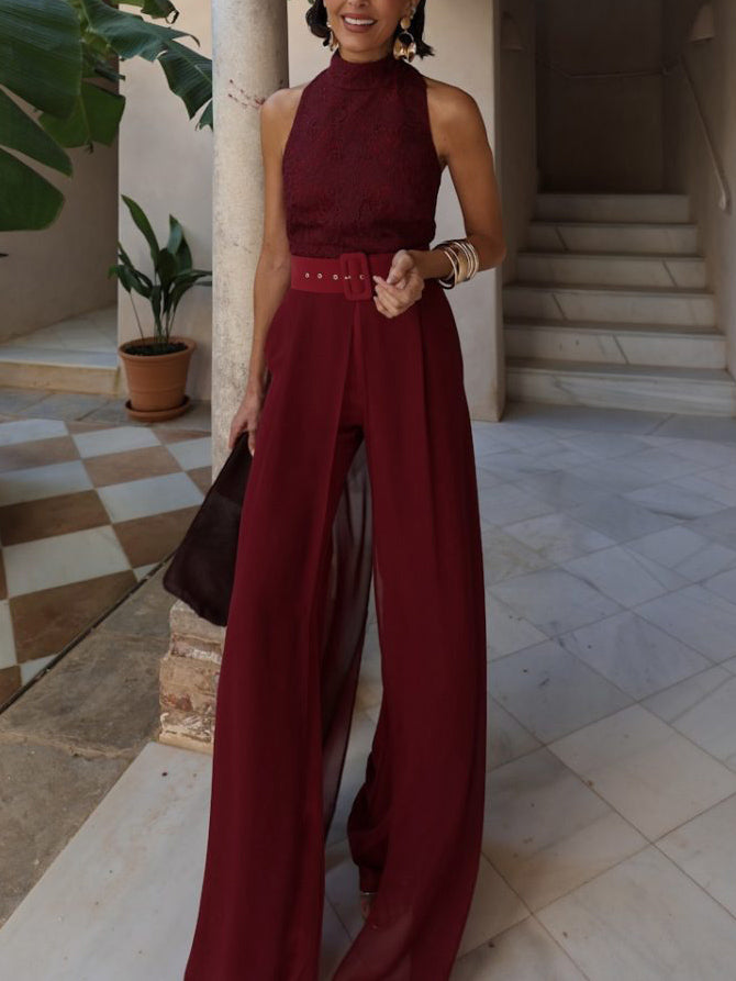 Eleganter Spitzen-Jumpsuit mit Neckholder