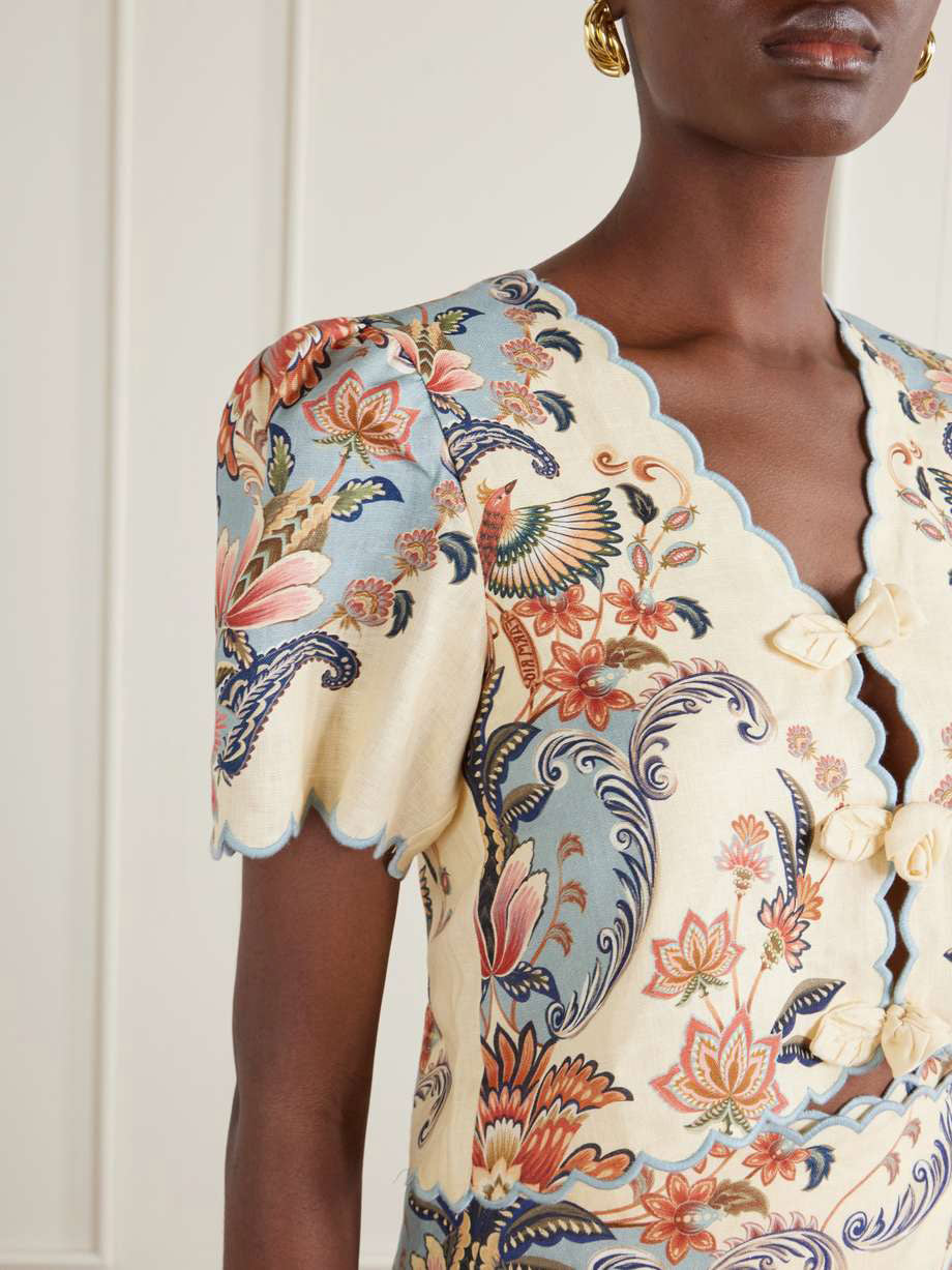 Casual Floral Print Wrap Tie Skirt