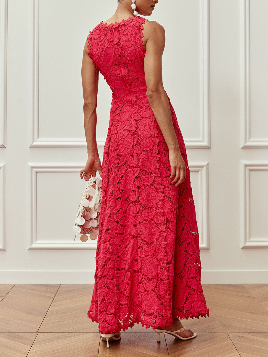 Elegantes Maxikleid aus Spitze mit Tunnelzug in der Taille