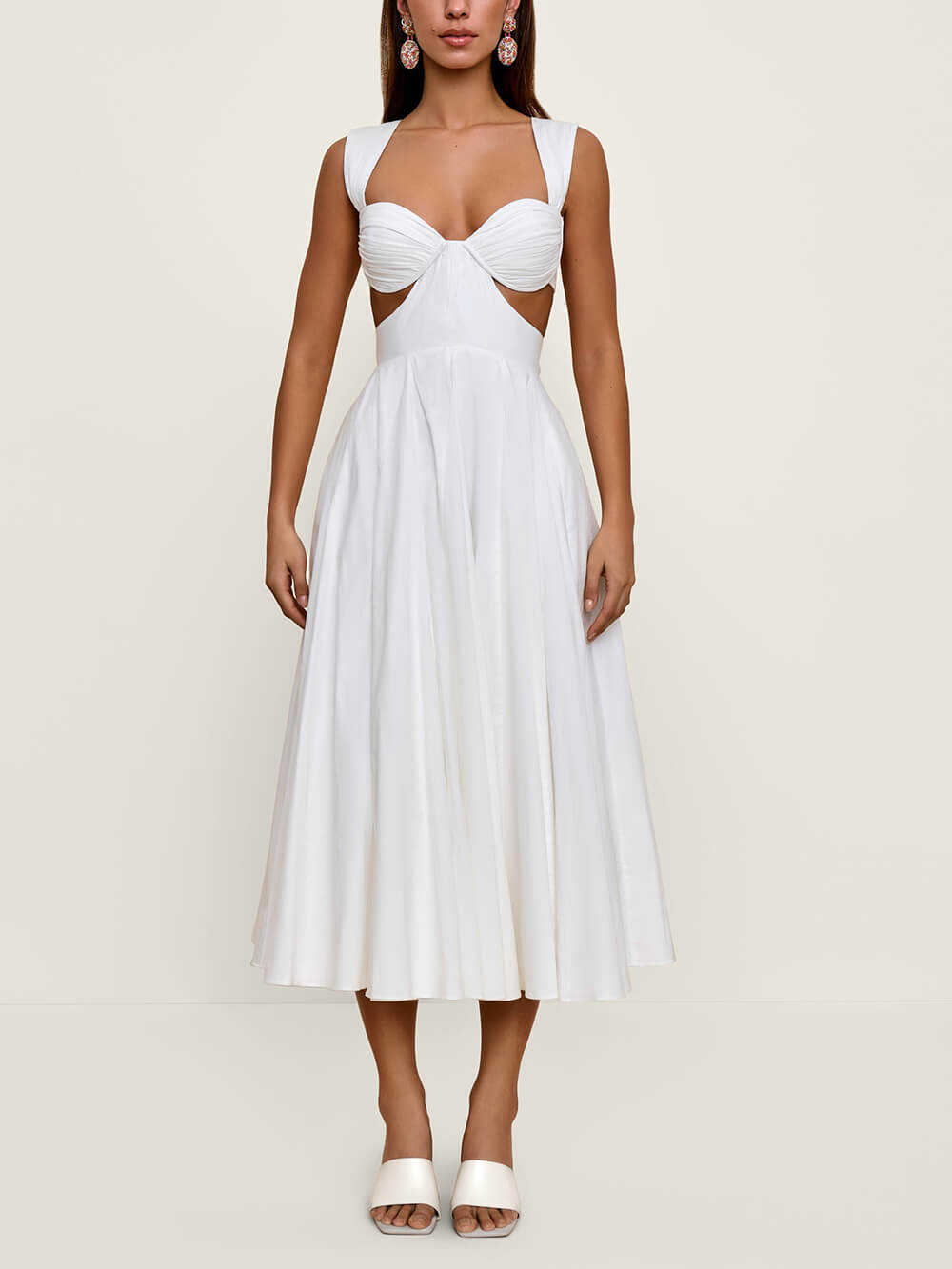 Elegantes plissiertes Midikleid mit Rückenausschnitt
