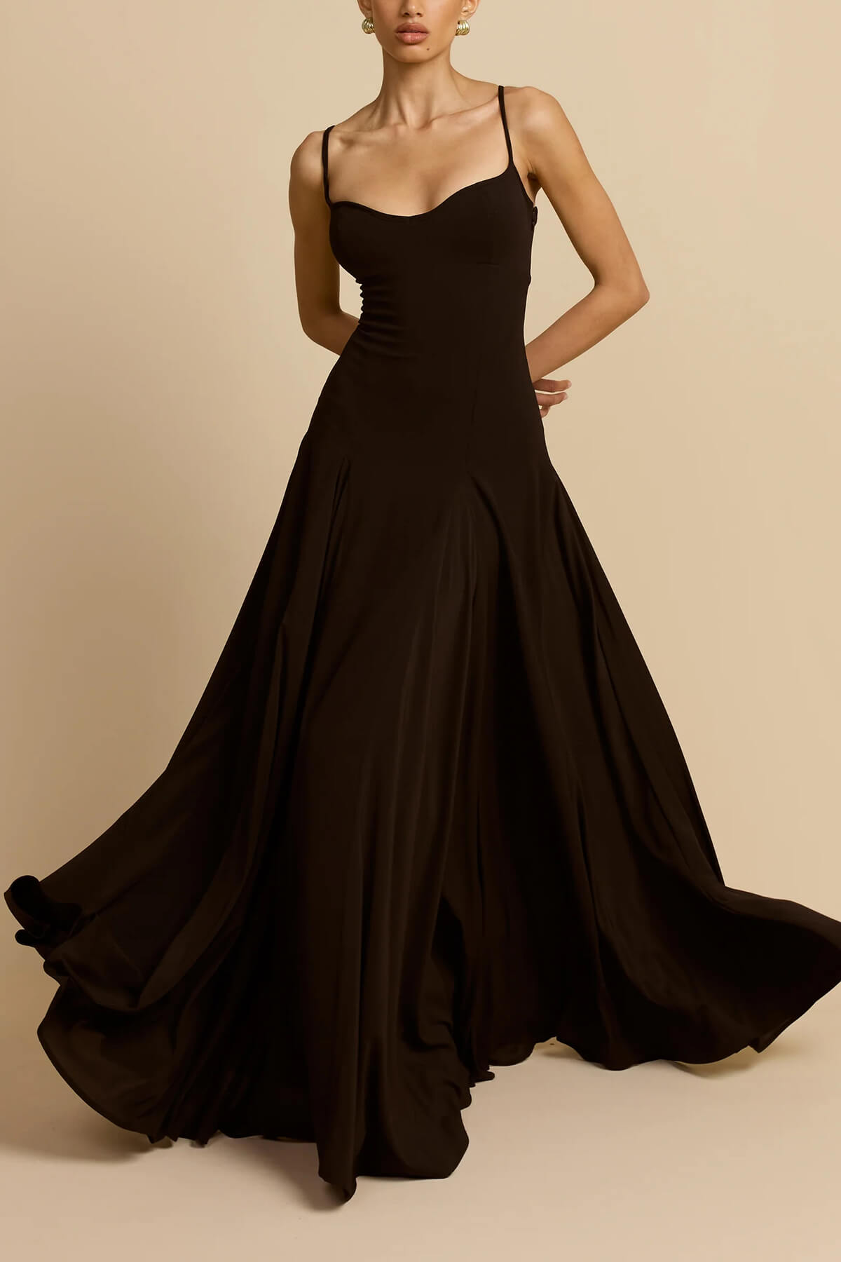 Elegance Panelled Tulle A-line Slip Maxi Dress