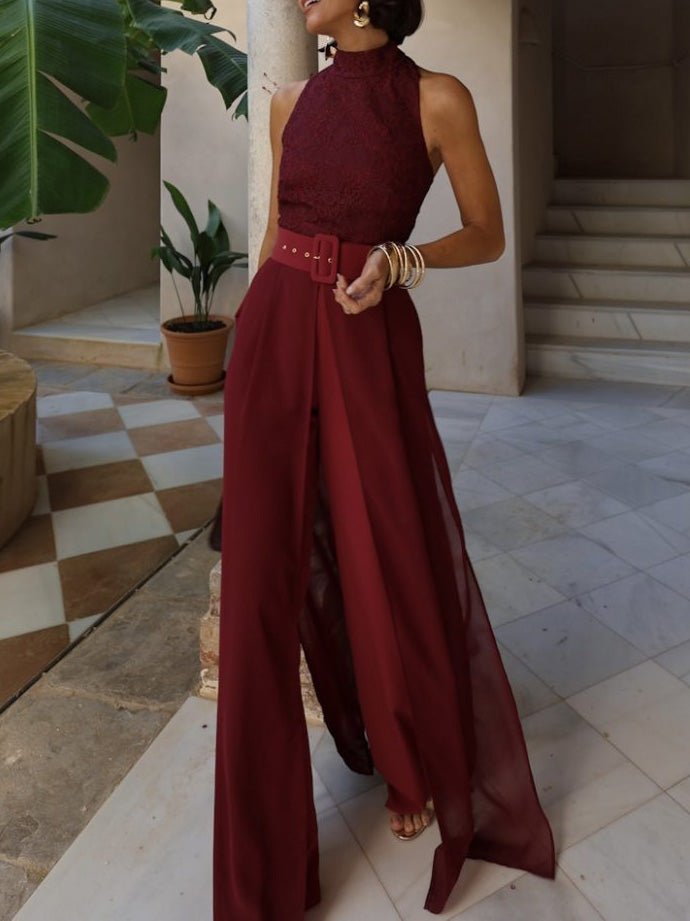 Eleganter Spitzen-Jumpsuit mit Neckholder