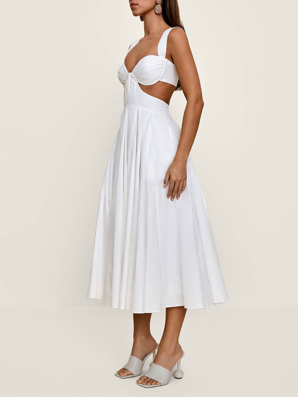 Elegantes plissiertes Midikleid mit Rückenausschnitt