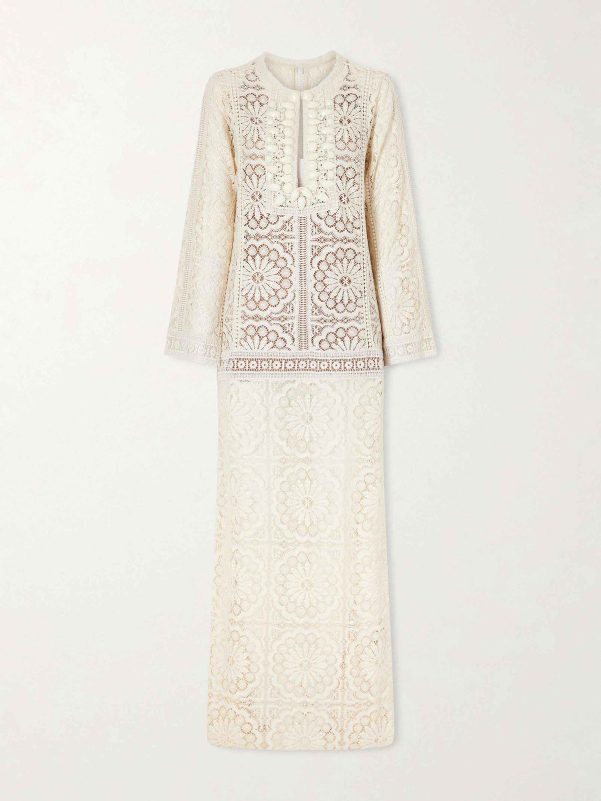 Robe longue sexy en maille ajourée
