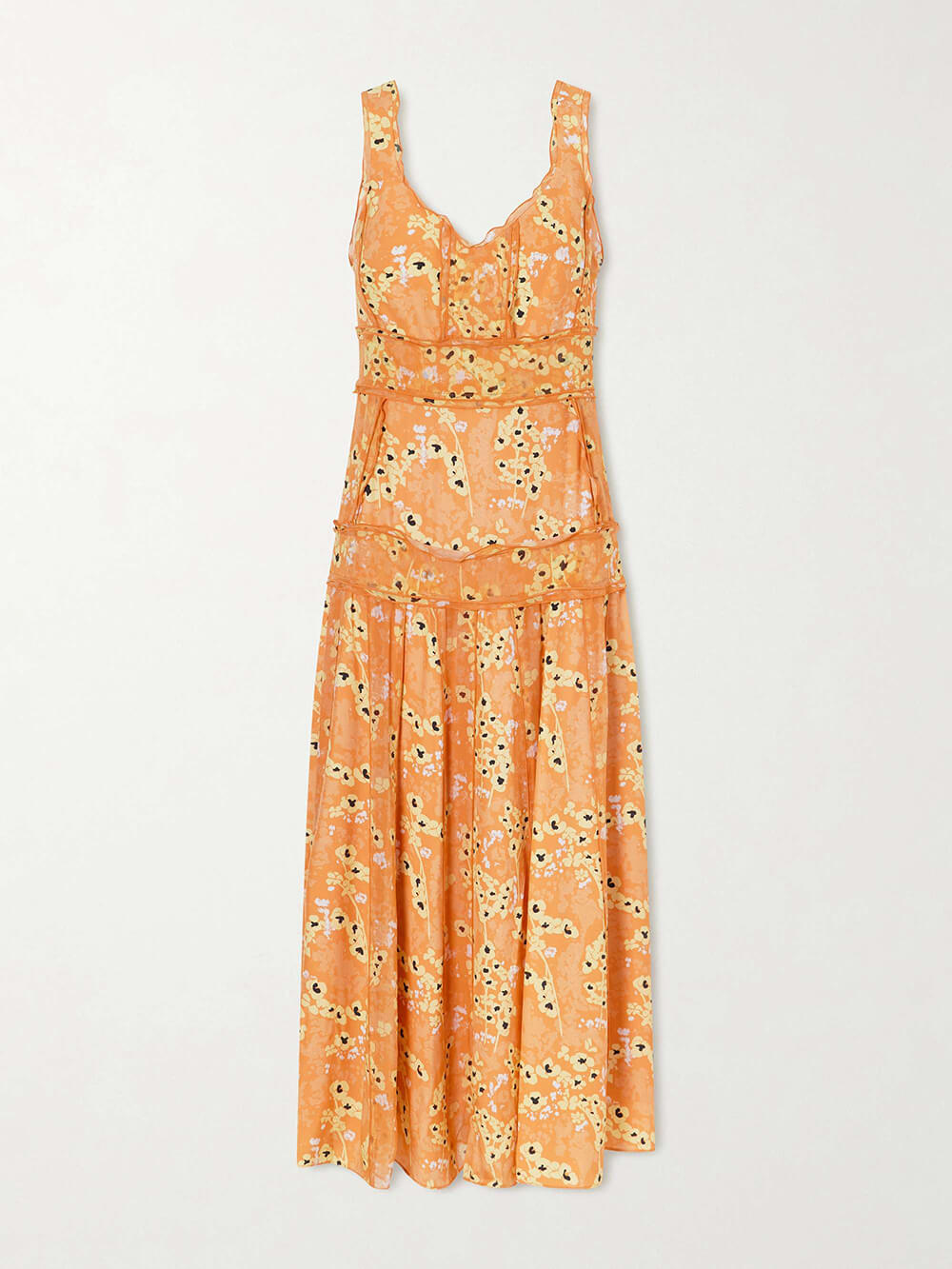 Unique Patchwork Print Satin Maxi Dress