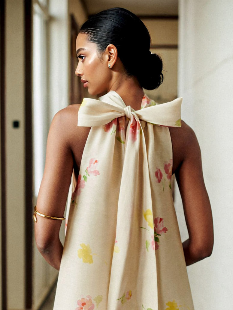 Exquisite Floral Print Sleeveless Maxi Dress