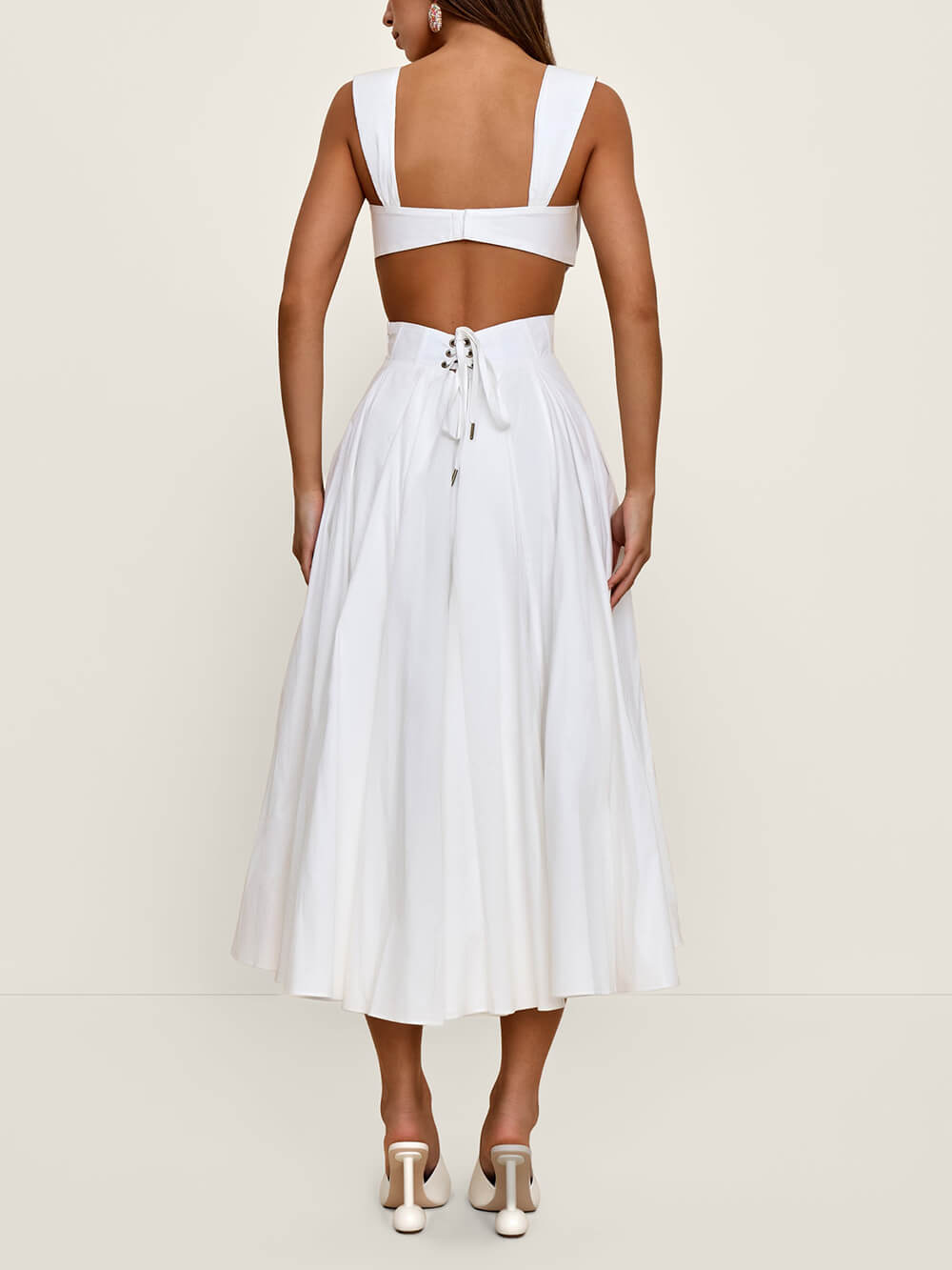 Elegantes plissiertes Midikleid mit Rückenausschnitt