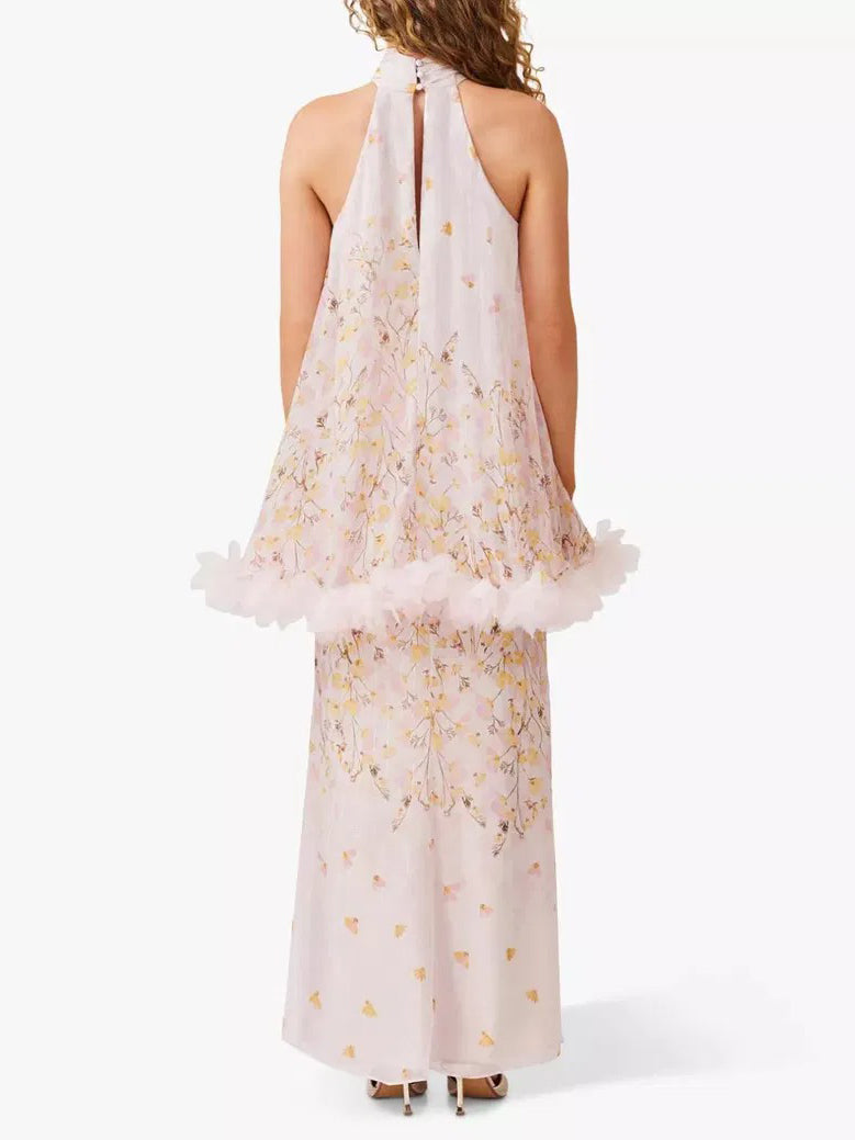 Gonna elegante in chiffon con stampa floreale