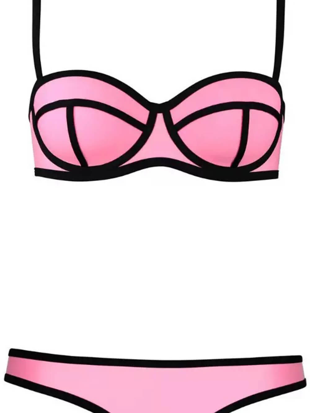 Completo bikini LikeMyChoice con profili a contrasto geometrici